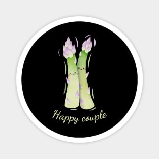 Happy Couple Cute Watercolor Asparagus Magnet